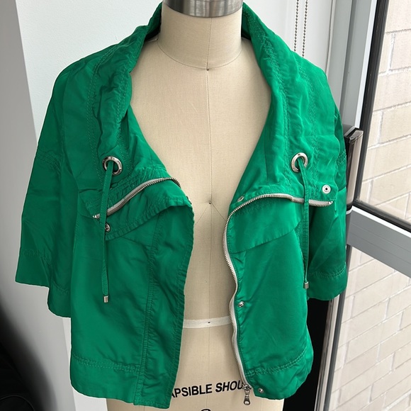 ZARA Basic waist length rain jacket, Sz L - Picture 7 of 10